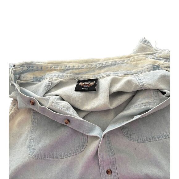 THE AMERICAN BW RALLY BIKE WEEK denim sleeveless shirt size M made in USA - Picture 10 of 13